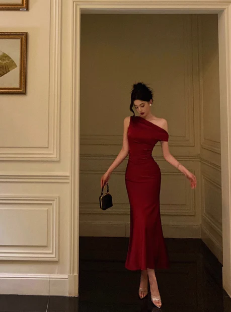 Sexy Mermaid Burgundy 18th Birthday Dress Long Party Birthday Outfits For Women DP0186 - Deanwangkt