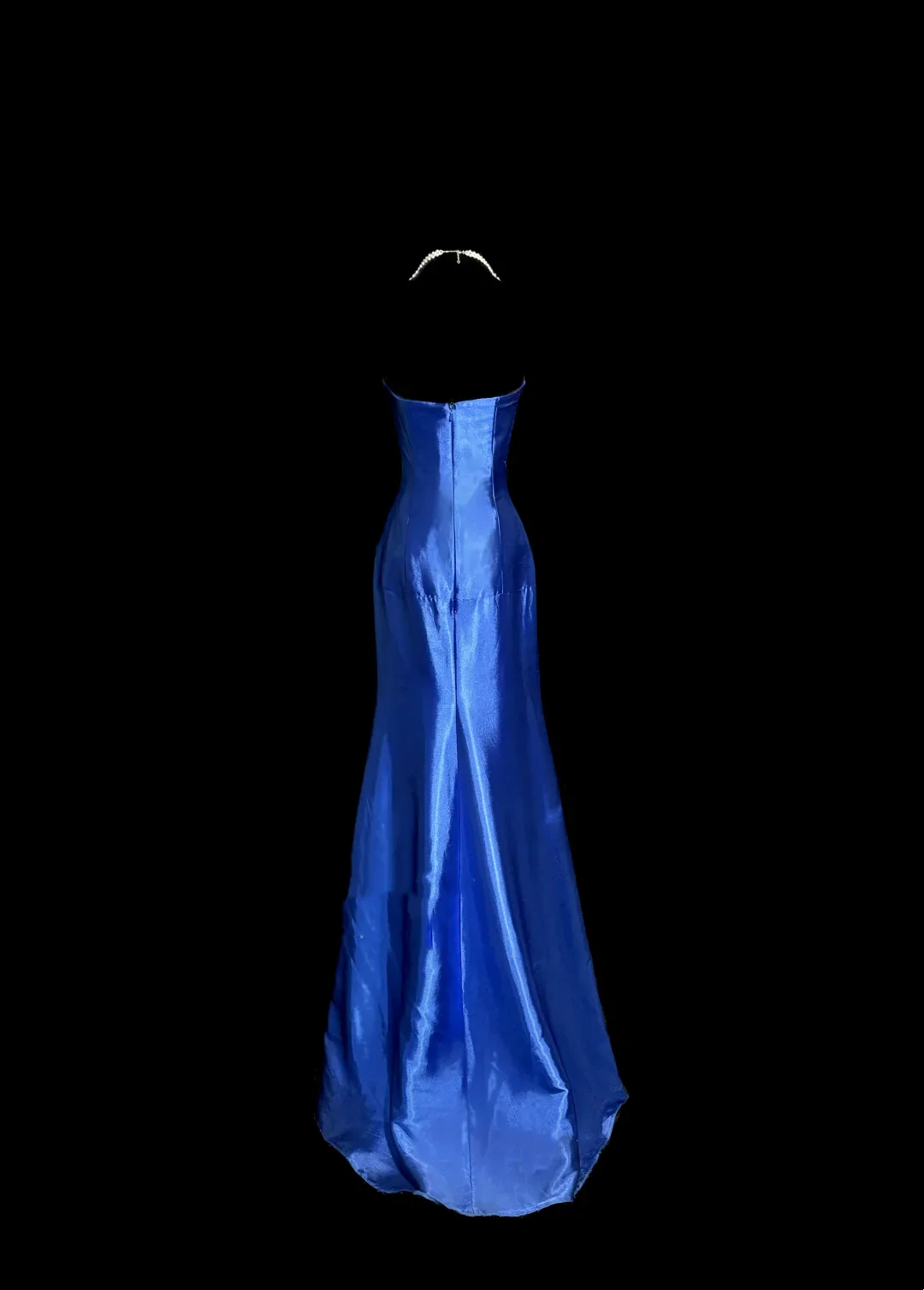 Classy Mermaid Royal Blue Satin Maxi Dress Evening Dress Long Prom Dresses DP238 - Deanwangkt