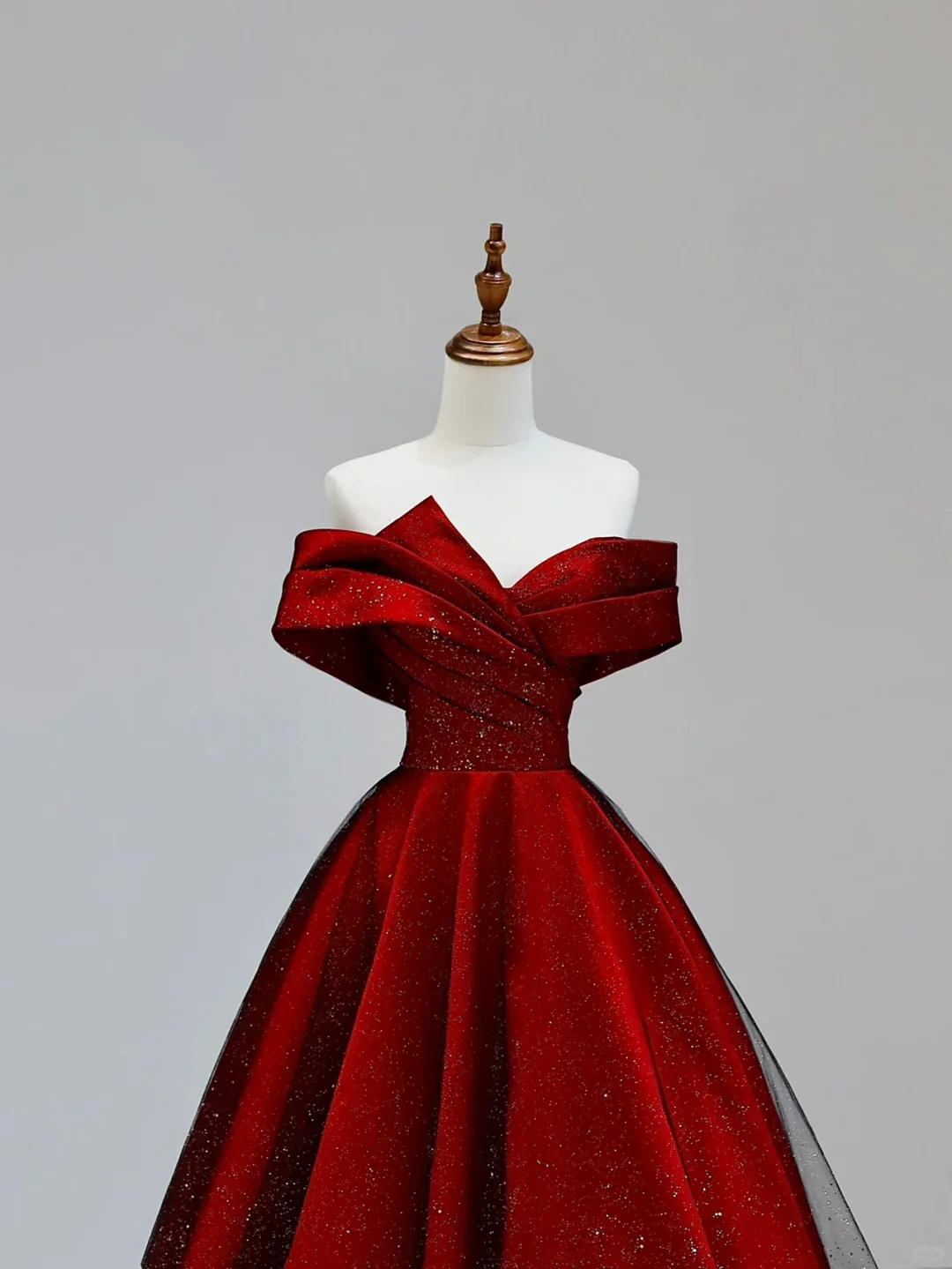 Elegant Glamour Ball Gown Off The Shoulder Red Prom Dress Party Dress Long Evening Dresses DP1537 - Deanwangkt