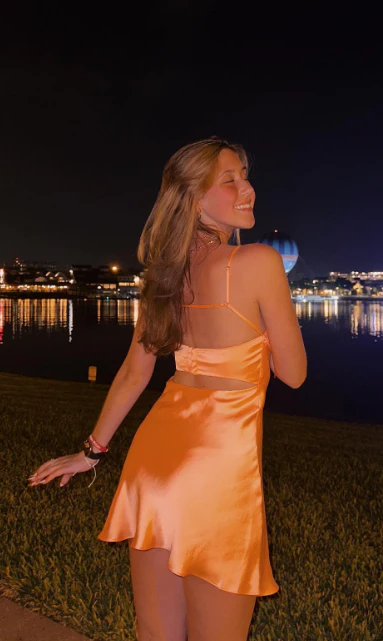 Simple Sheath Straps Orange Short Homecoming Dress Summer Hoco Dresses Cocktail Dress Birthday Outfits DP2099 - Deanwangkt