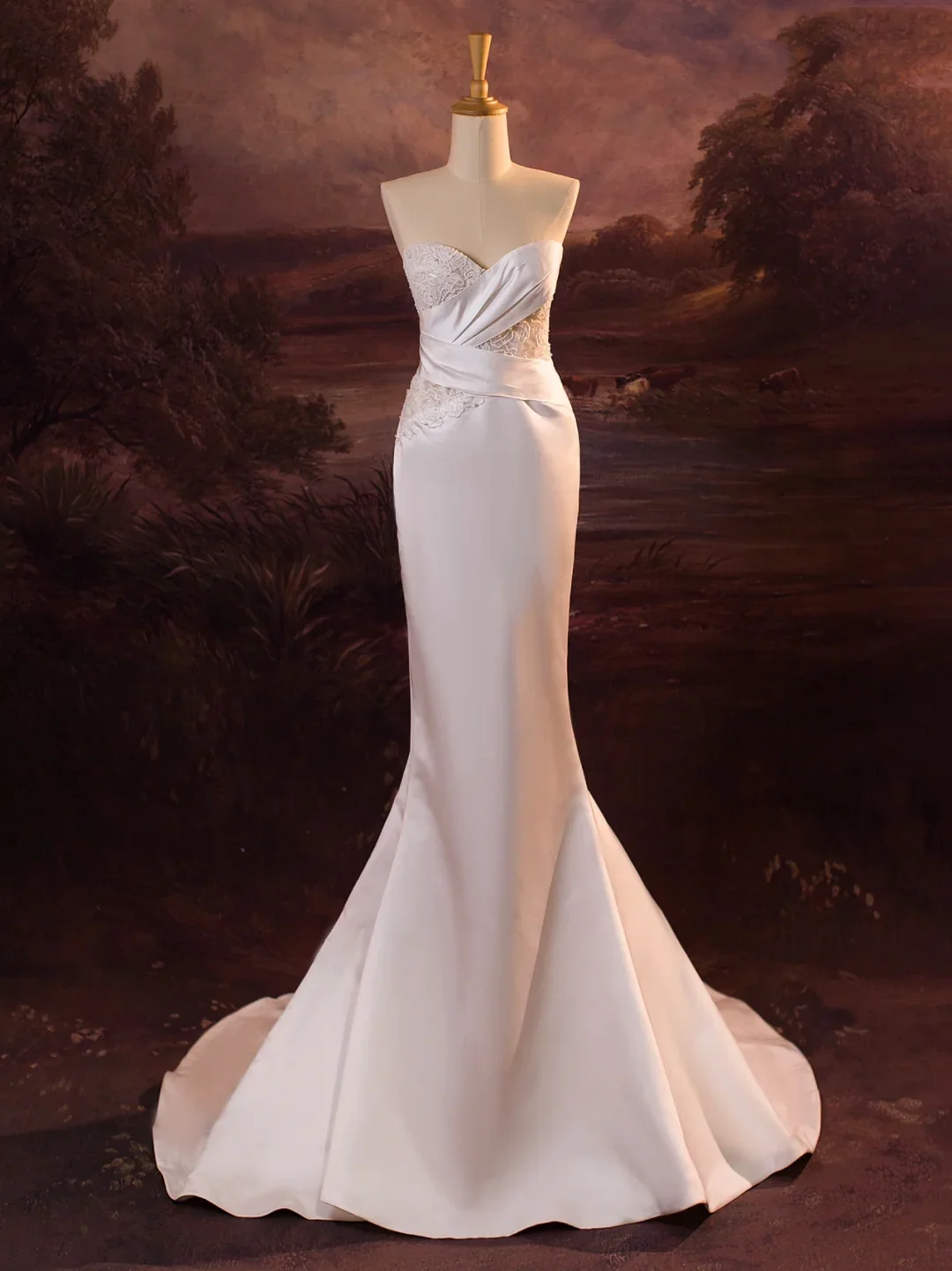 Pretty Wedding Dress Mermaid Sweetheart White Lace Long Wedding Dresses Bridal Gowns Brides Gown DH404 - Deanwangkt