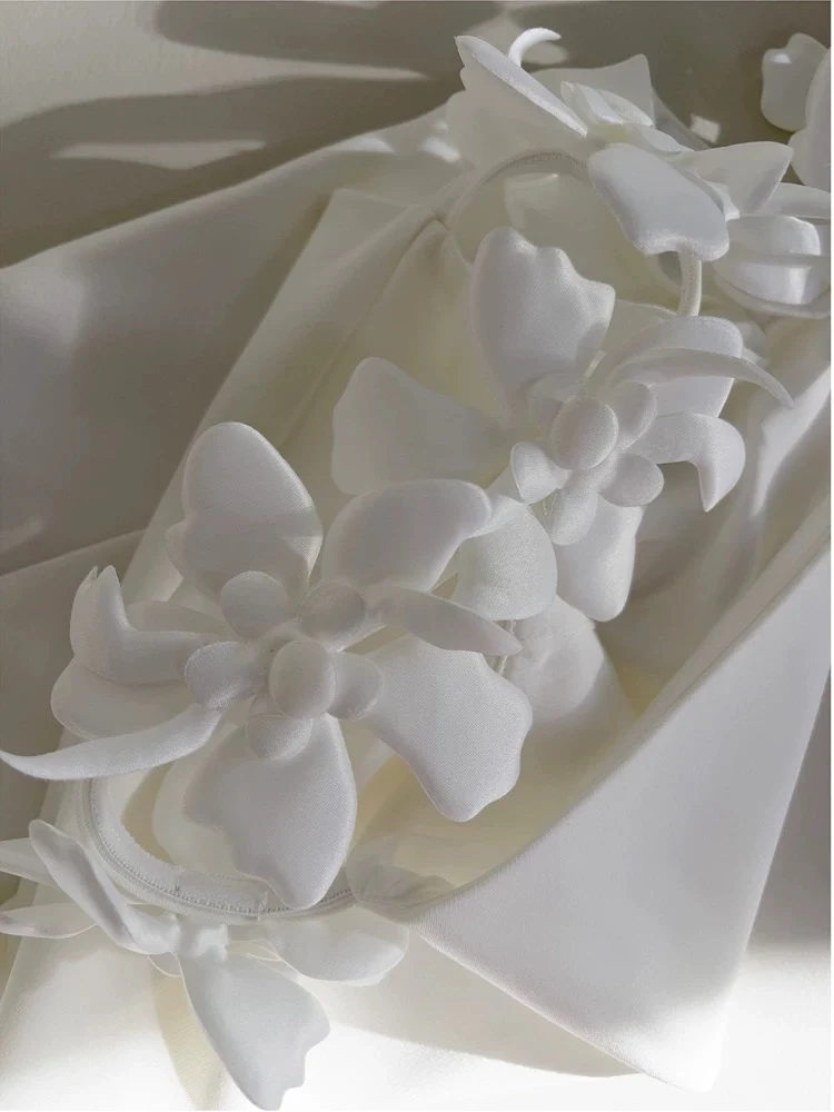 Cute Sheath Spaghetti Straps Floral White Formal Short 8th Grade Homecoming Dress Summer Middle School Hoco Dresses Birthday Outfits W939 - Deanwangkt