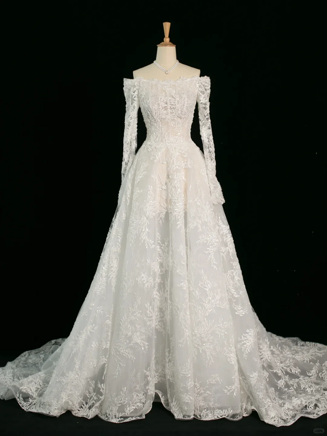 Pretty Wedding Dress Ball Gown Off The Shoulder White Long Sleeves Lace Long Vintage Wedding Dresses Bridal Gowns Brides Gown DH379 - Deanwangkt