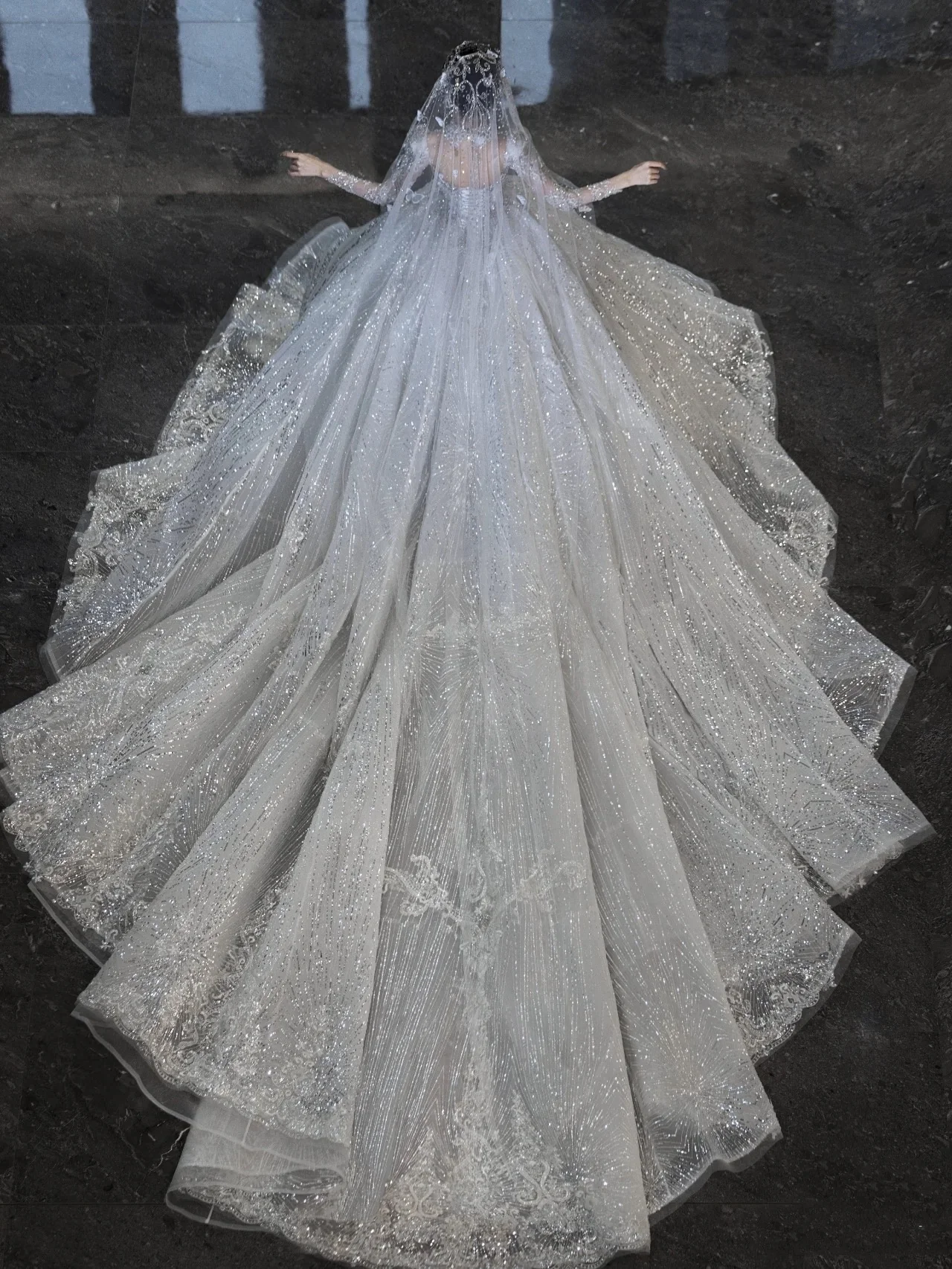 Luxury Ball Gown Sweetheart Sequin With Lace White Wedding Dress Modest Wedding Dresses Princess Wedding Gowns DH1494 - Deanwangkt