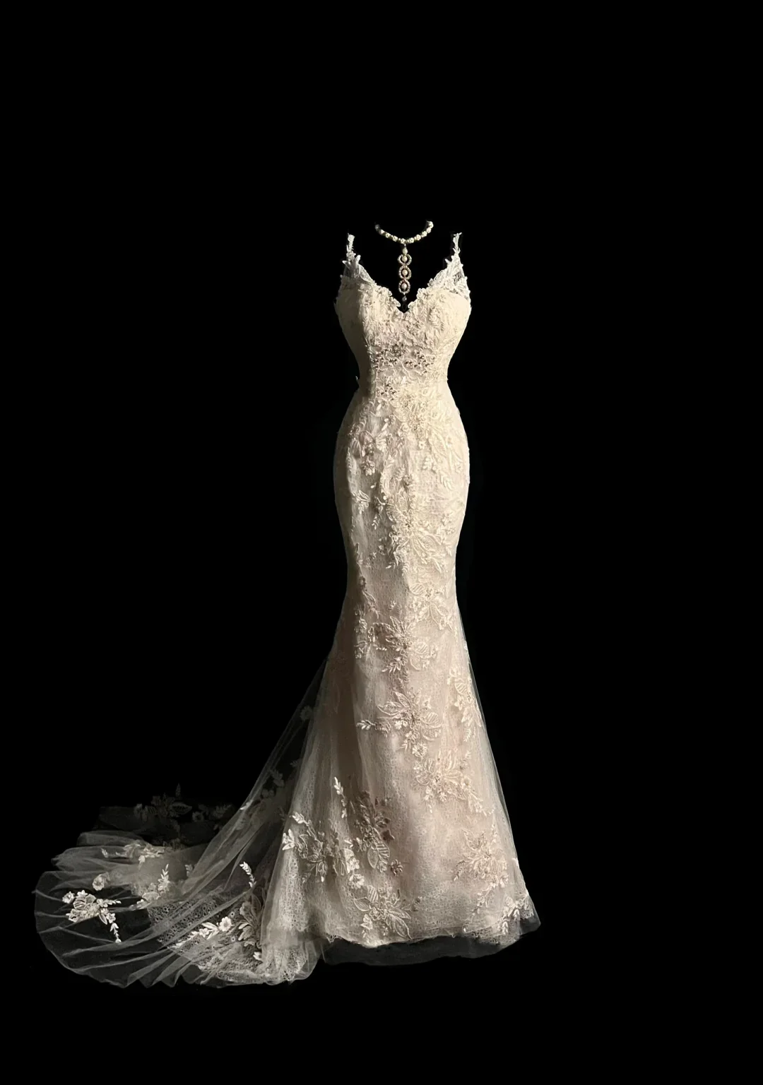 Vintage Wedding Dress Mermaid Spaghetti Straps Lace White Long Boho Wedding Dresses Retro 1970s Bridal Gowns DP2040 - Deanwangkt