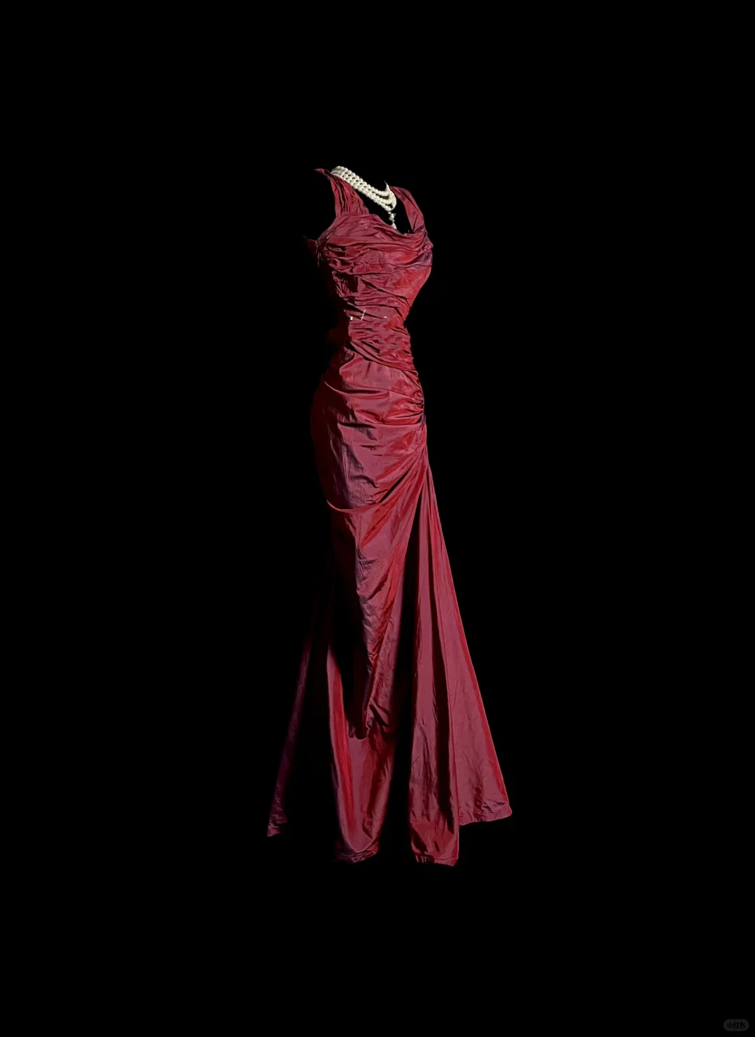 Vintage Mermaid Square Burgundy Taffeta Long Prom Dresses Evening Gowns Evening Dress DP931 - Deanwangkt