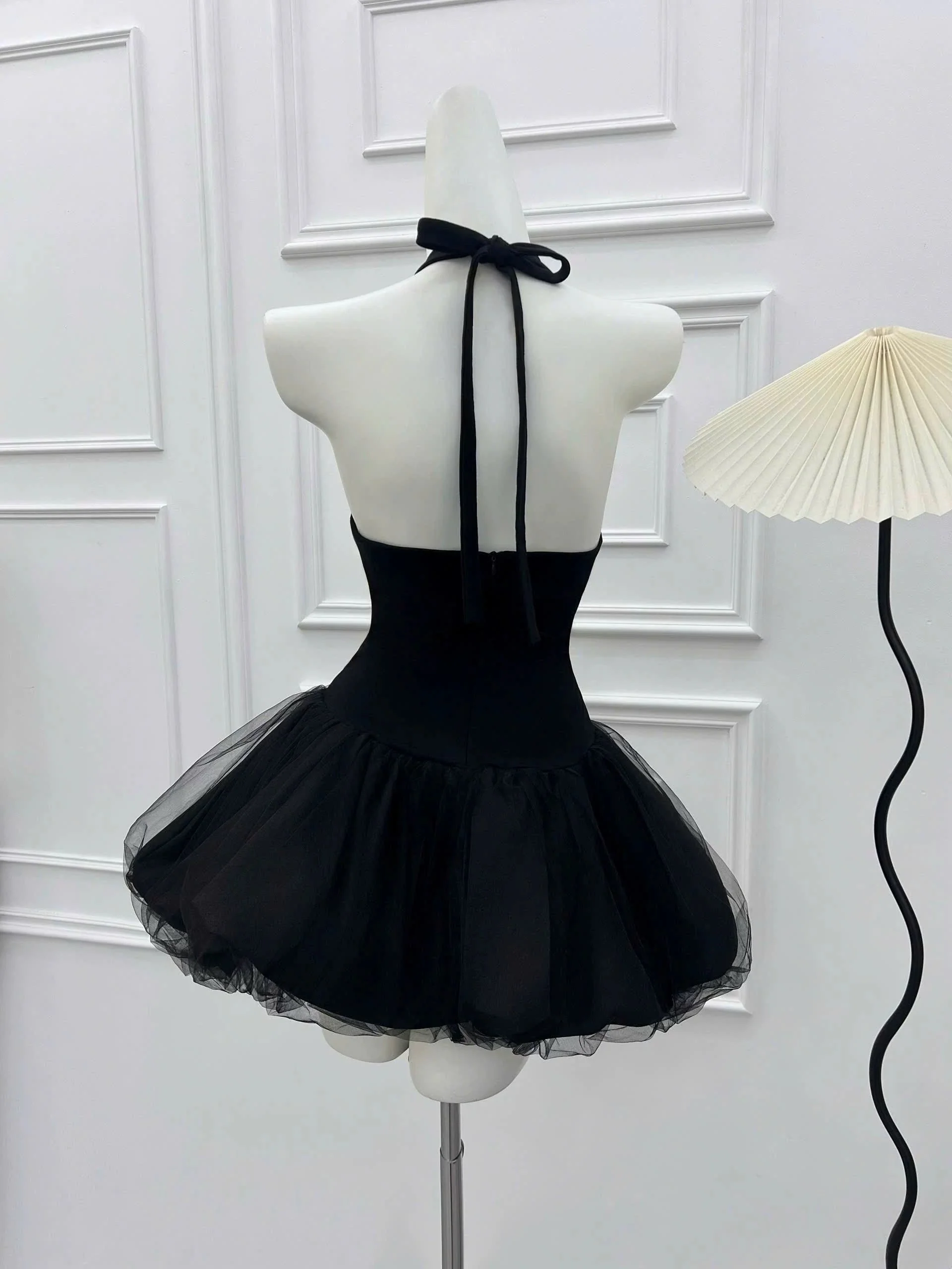 Cute Ball Gown Halter Little Black Dress Party Dresses Short Formal Homecoming Dresses Night Chic Elegant Short Dresses Cocktail Dress 16th Birthday Outfits Hoco Dresses DH2769 - Deanwangkt
