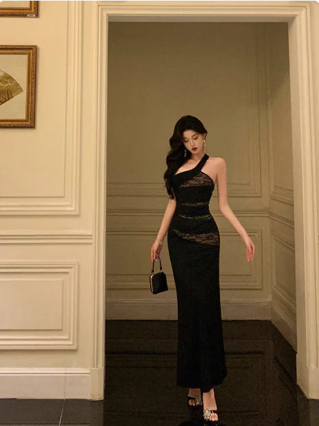 Elegant Sheath One Shoulder Black Sleeveless 18th Birthday Dress Party Gown Birthday Outfits Birthday Dress Ideas For Women DP540 - Deanwangkt