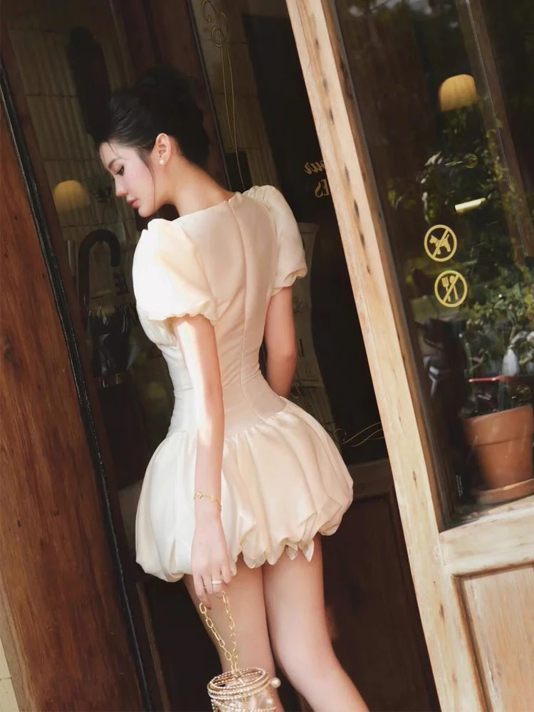 Cute Ball Gown Square Neck Satin Formal Homecoming Dresses 8th Grad Dance Graduation Dress Short Hoco Dresses DH2636 - Deanwangkt