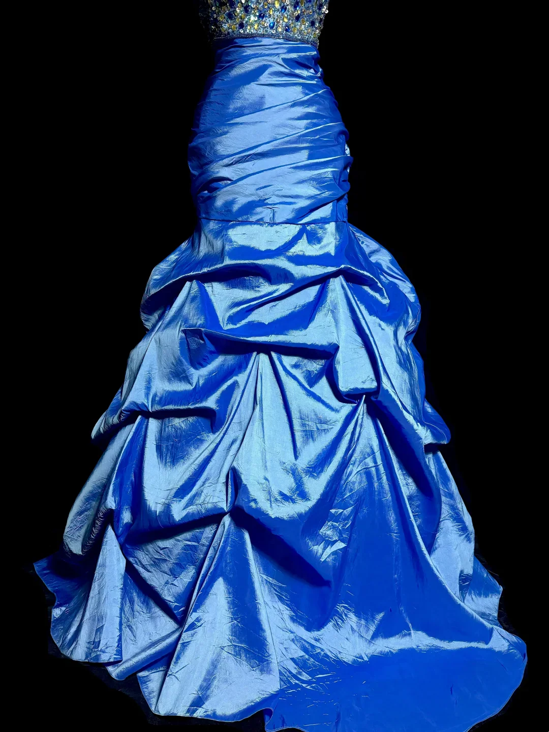 Elegant Mermaid Strapless Royal Blue Long Taffeta Prom Dresses Party Dress 18th Birthday Outfits Graduation Dresses DH2644 - Deanwangkt