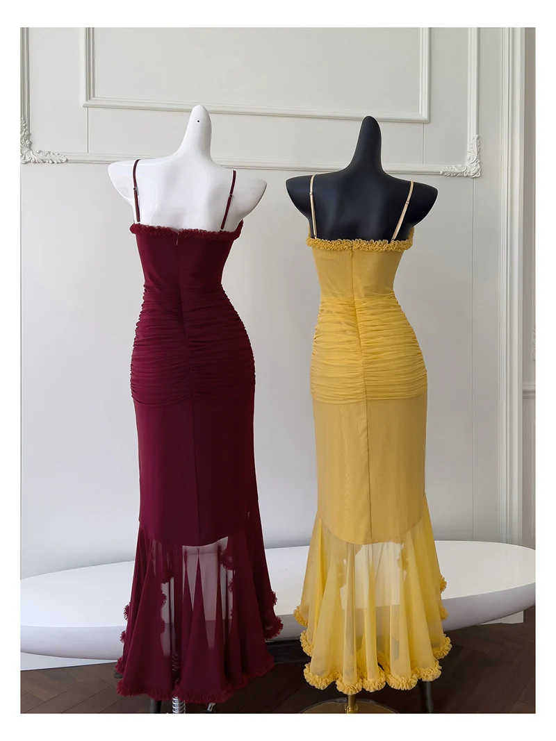 Elegant High Low Spaghetti Straps Sleeveless Long Evening Party Gowns Evening Formal Dresses Prom Dress DH90 - Deanwangkt