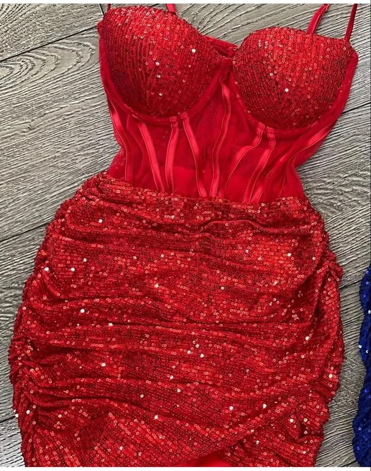 Cute Sheath Spaghetti Straps Sequin Red Short Homecoming Dress Summer Middle School Formal Hoco Dresses Cocktail Dress Birthday Outfits W0580 - Deanwangkt