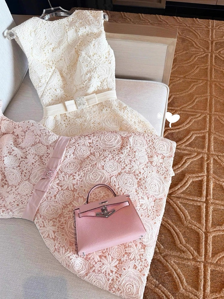 Elegant A line Scoop Lace Short White Mini Formal 8th Grade Homecoming Dresses Middle School Cocktail Dress Hoco Outfits DH2637 - Deanwangkt