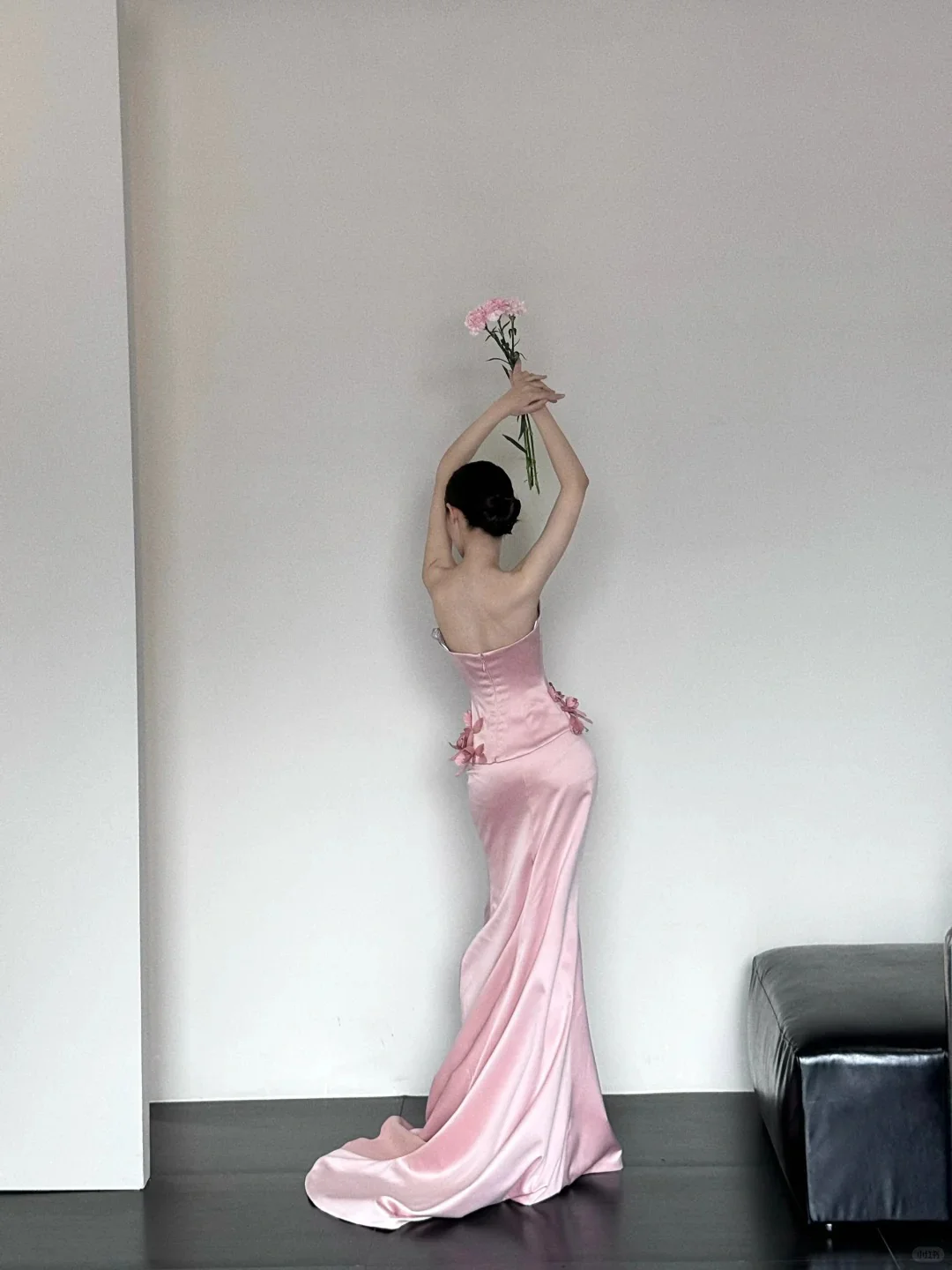 Elegant Strapless Mermaid Satin Long Pink Evening Dress Sweet Birthday Party Dress DP2904 - Deanwangkt
