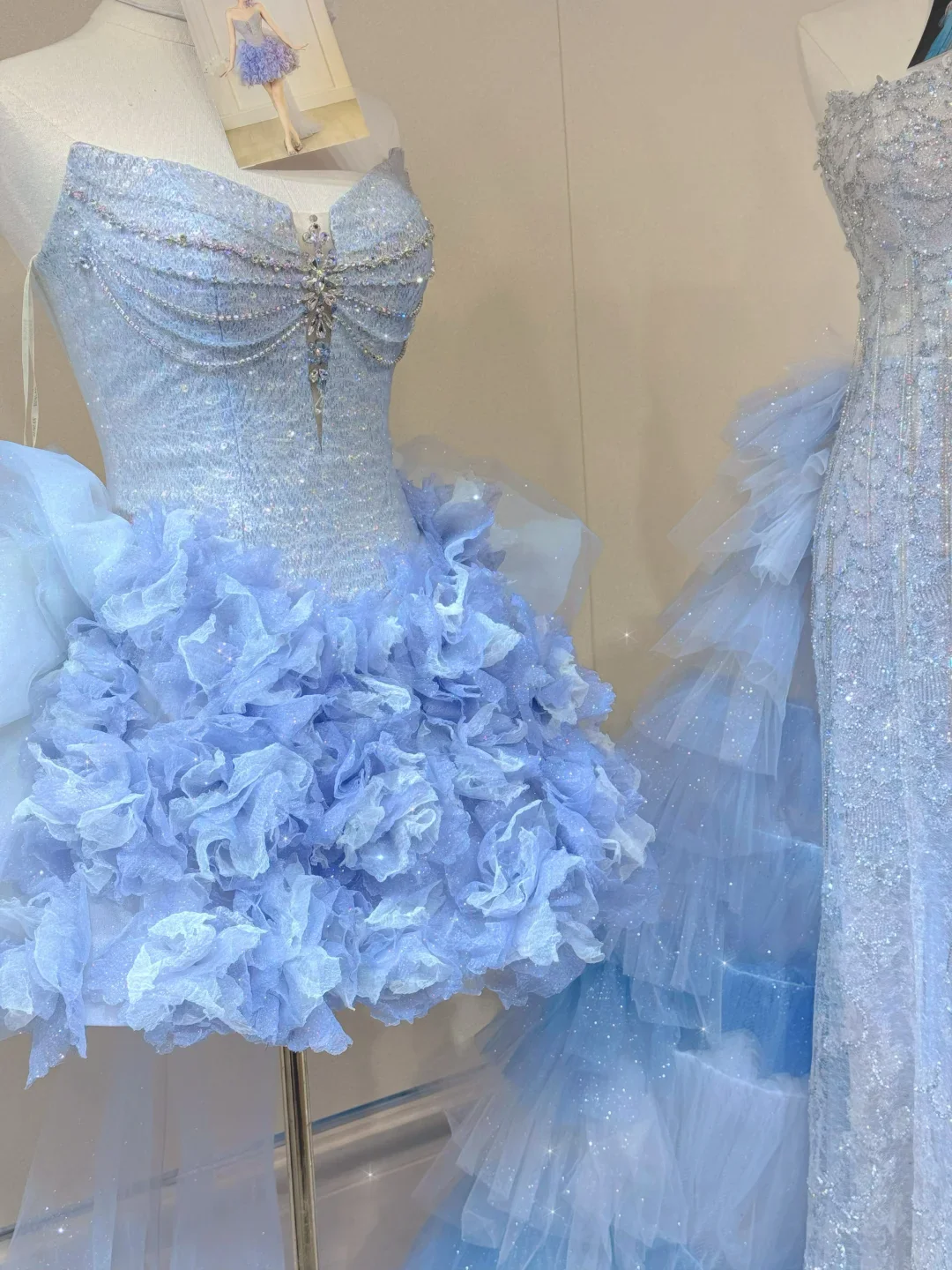 Cute Ball Gown Sweetheart Light Sky Blue Tulle Short Mini Formal 8th Grade Homecoming Dresses Middle School Cocktail Dress Hoco Outfits DH2558 - Deanwangkt