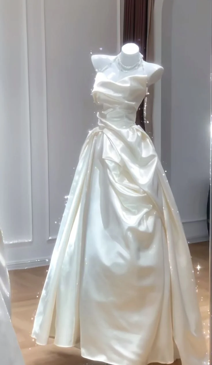Timeless Bridal Dress Ball Gown Strapless Satin White Wedding Dresses Elegant Bridal Gowns DH898 - Deanwangkt