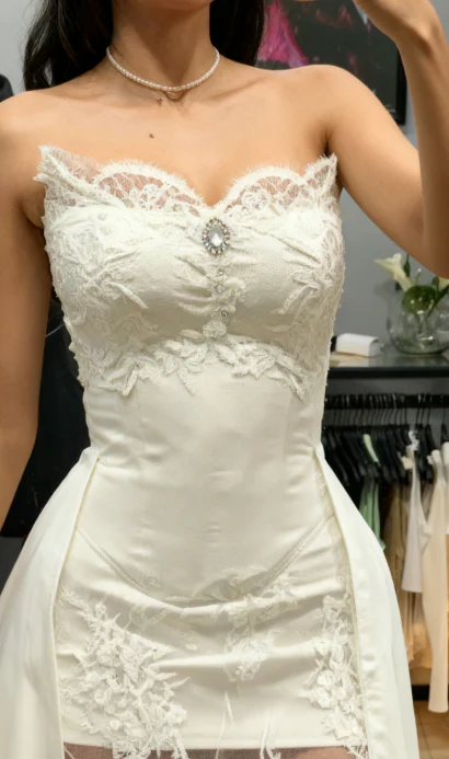 Princess Bridal Dress Sheath Sweetheart Sleeveless Lace White Wedding Dresses Pretty Bridal Gowns DH955 - Deanwangkt