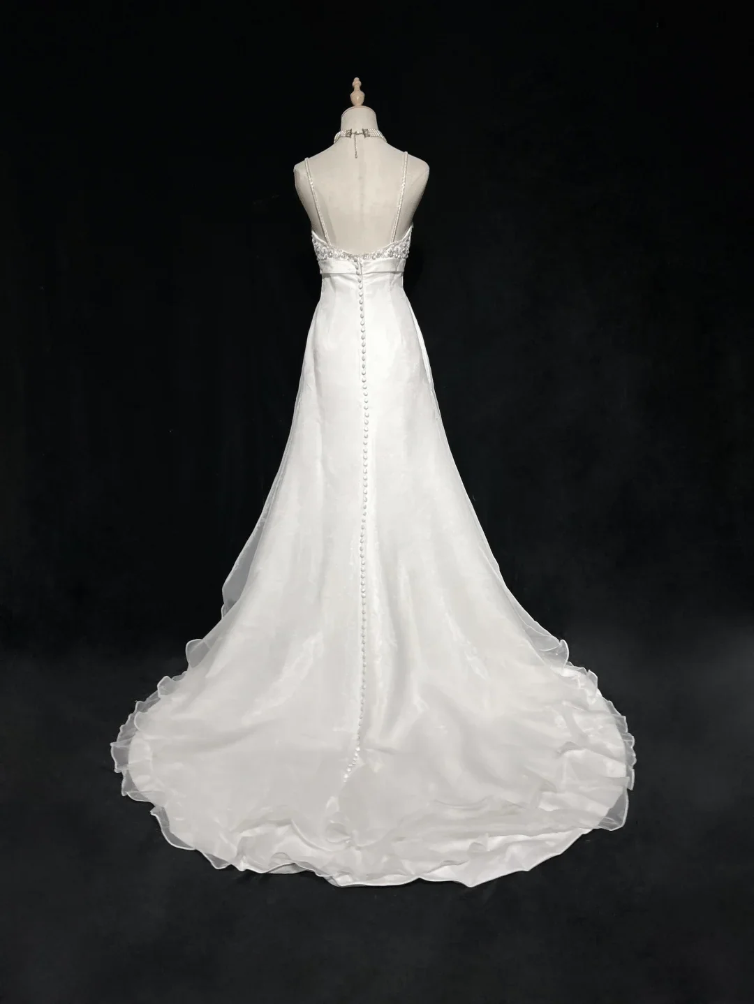 Unique Bridal Gown A Line Spaghetti Straps Long White 70s Wedding Dresses Vintage Bridal Gowns DH1145 - Deanwangkt