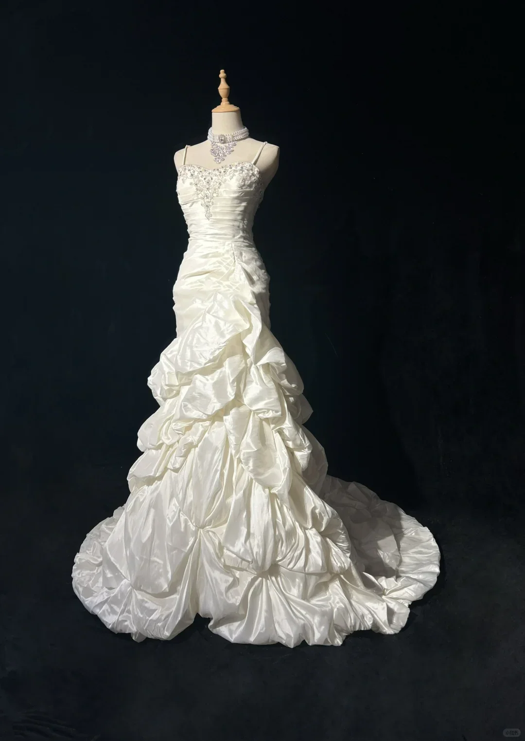 Vintage Wedding Dress 1950s 1940s Mermaid Spaghetti Straps Layers Ruffles White Satin Long Wedding Dresses Bridal Gowns Brides Gown DH523 - Deanwangkt