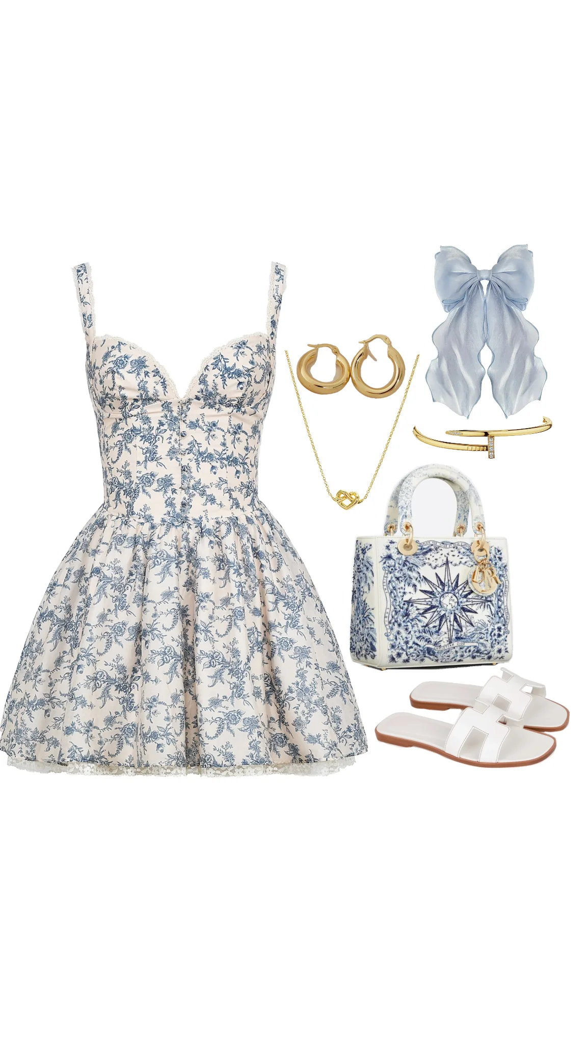 Simple A line Straps Blue Floral Short Homecoming Dress Summer Hoco Dresses Cocktail Dress DP1947 - Deanwangkt