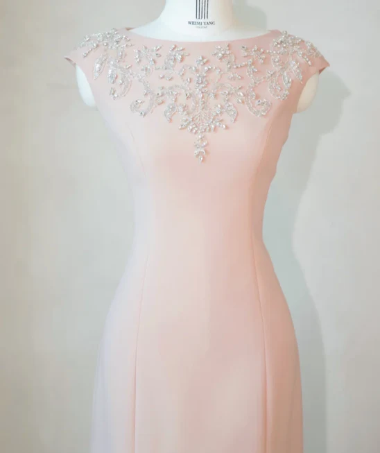 Elegant Jewel Mermaid Mother of the Bride Dresses, Pink Evening Gown DP3234 - Deanwangkt