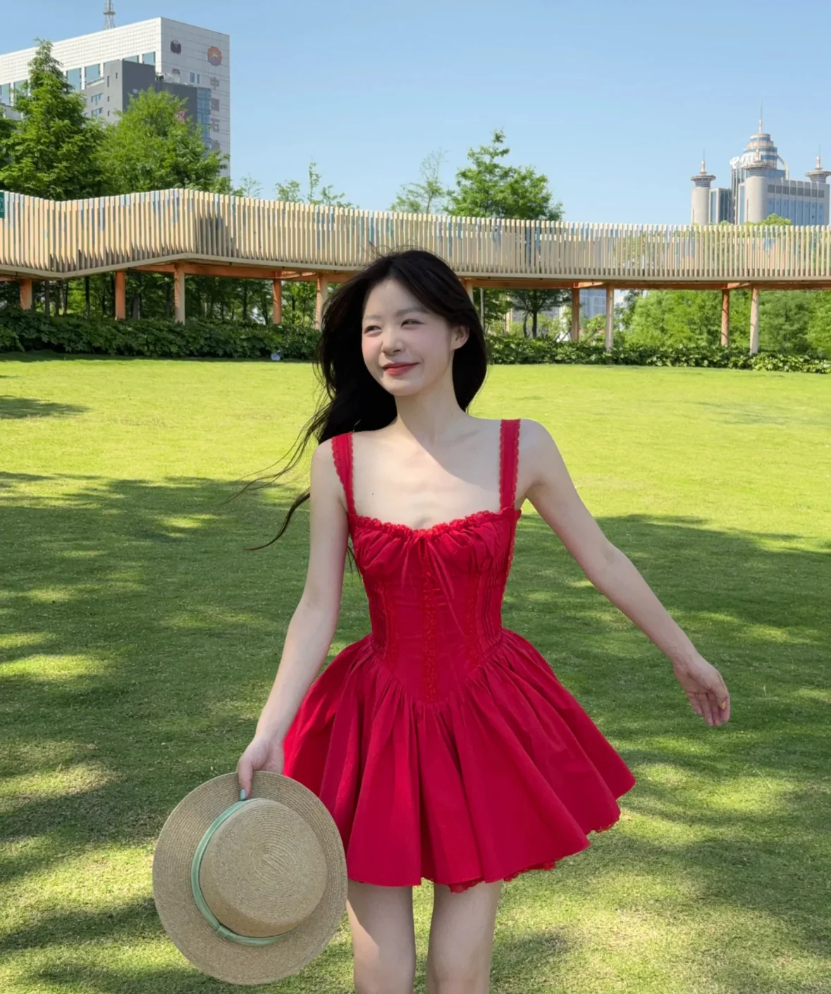 Simple A line Square Neck Red Short Homecoming Dress Summer Hoco Dresses Mini Cocktail Dress DH2469 - Deanwangkt