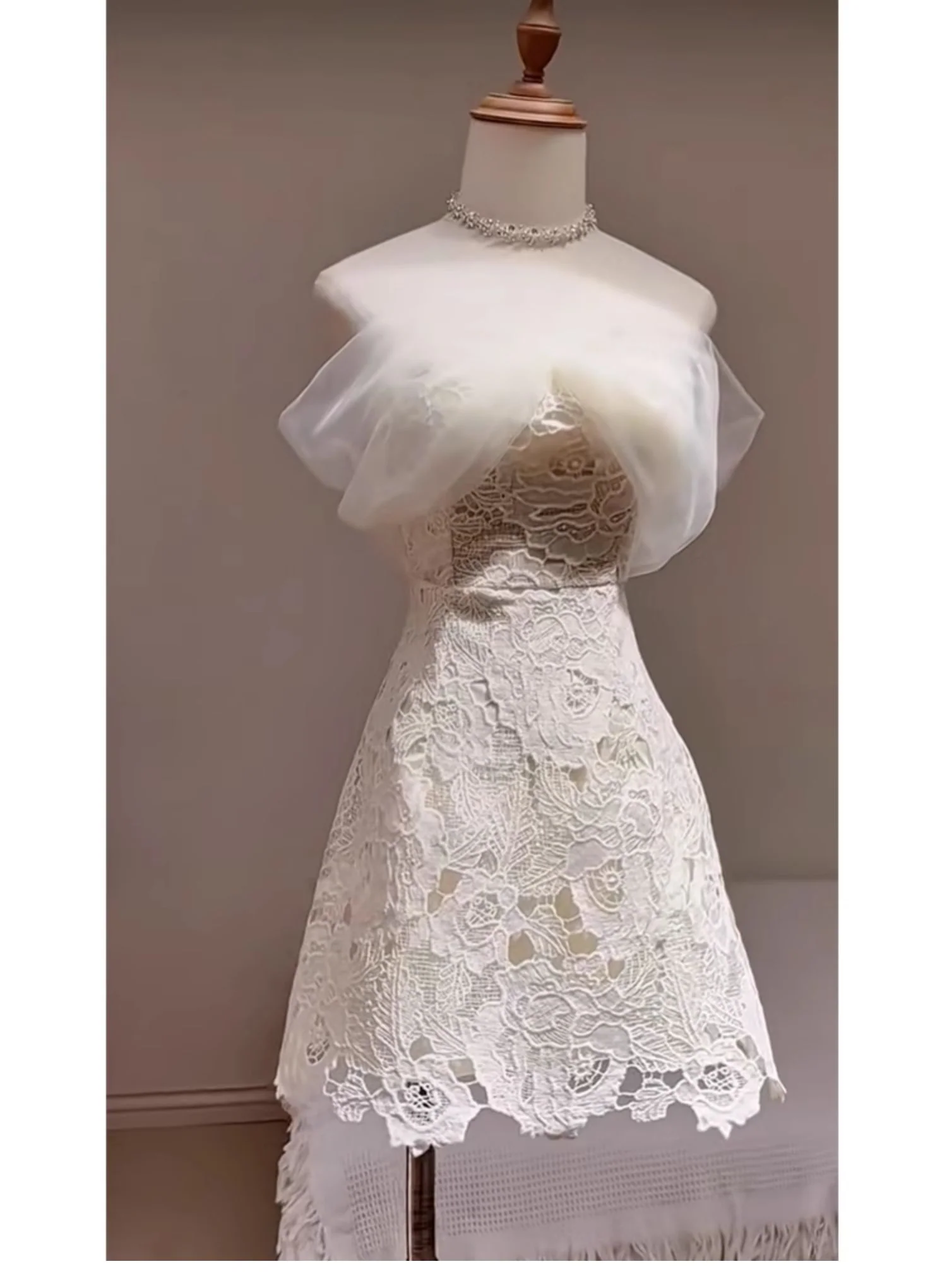 Cute A line Off The Shoulder White Summer Lace Homecoming Dress Hoco Dress Mini 20th Birthday Outfit Cocktail Dresses DP1744 - Deanwangkt