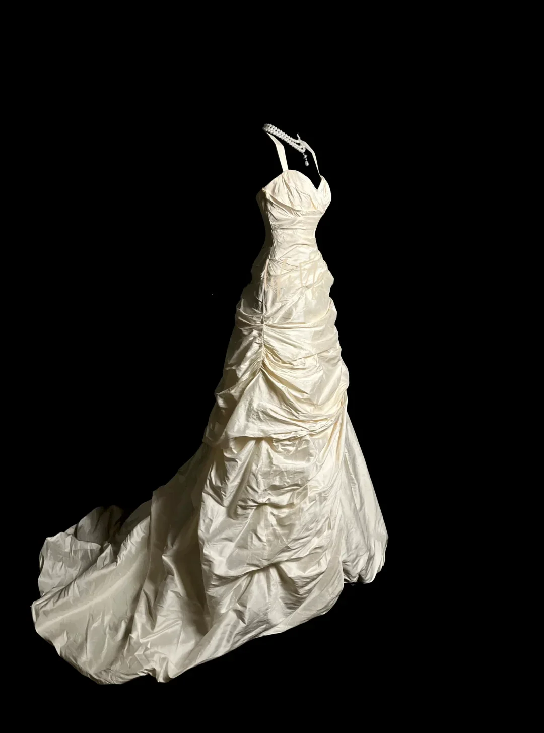 Vintage Wedding Dress Ball Gown Sweetheart Ivory Taffeta Long Wedding Dresses Retro 1970s Bridal Gowns DP2057 - Deanwangkt