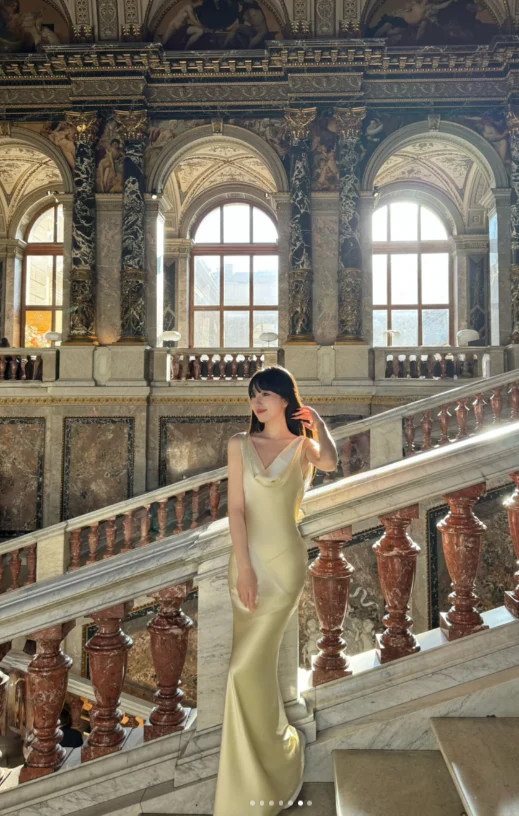 Elegant V-neck Sheath Yellow Long Prom Dresses Satin Sleeveless Backless Evening Dresses Yellow Bridesmaid Dresses DP3955 - Deanwangkt