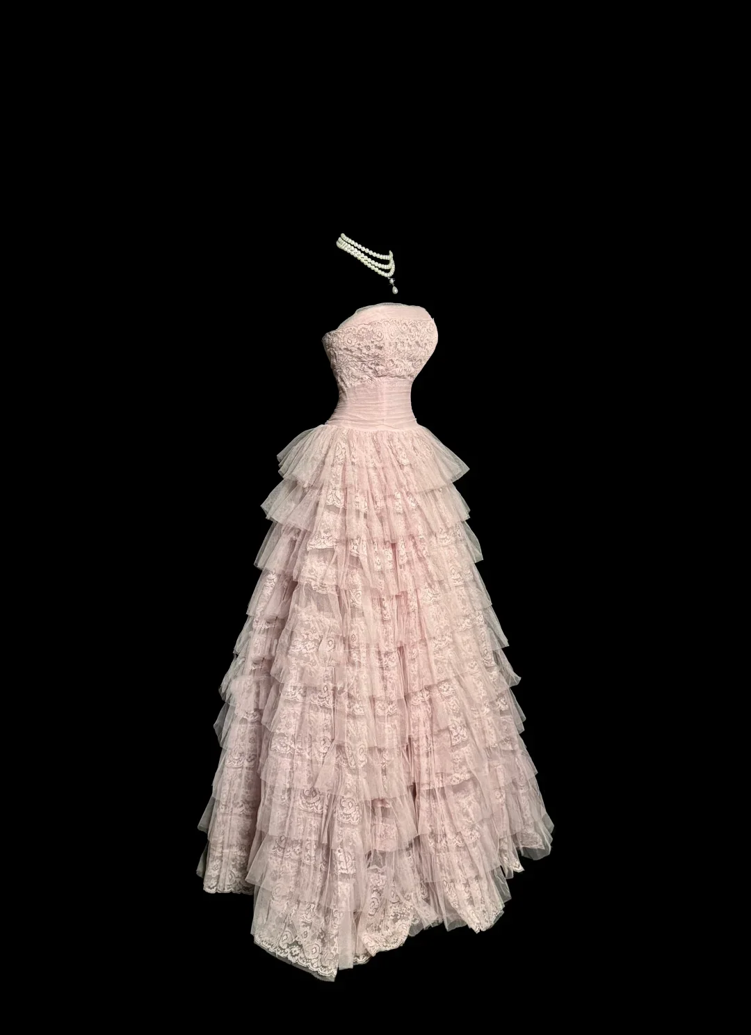 Pretty Ball Gown Strapless Tulle Light Pink Long Quinceanera Dress Formal Gowns Vestido De 15 Anos Sweet 16 Dress W839 - Deanwangkt