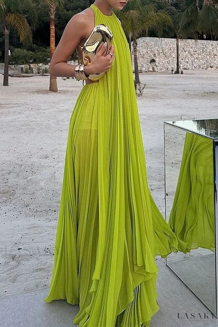 Elegant Wedding Guest Outfit A line Green Chiffon Prom Dresses Wedding Guest Dresses Graduation Dresses DP726 - Deanwangkt