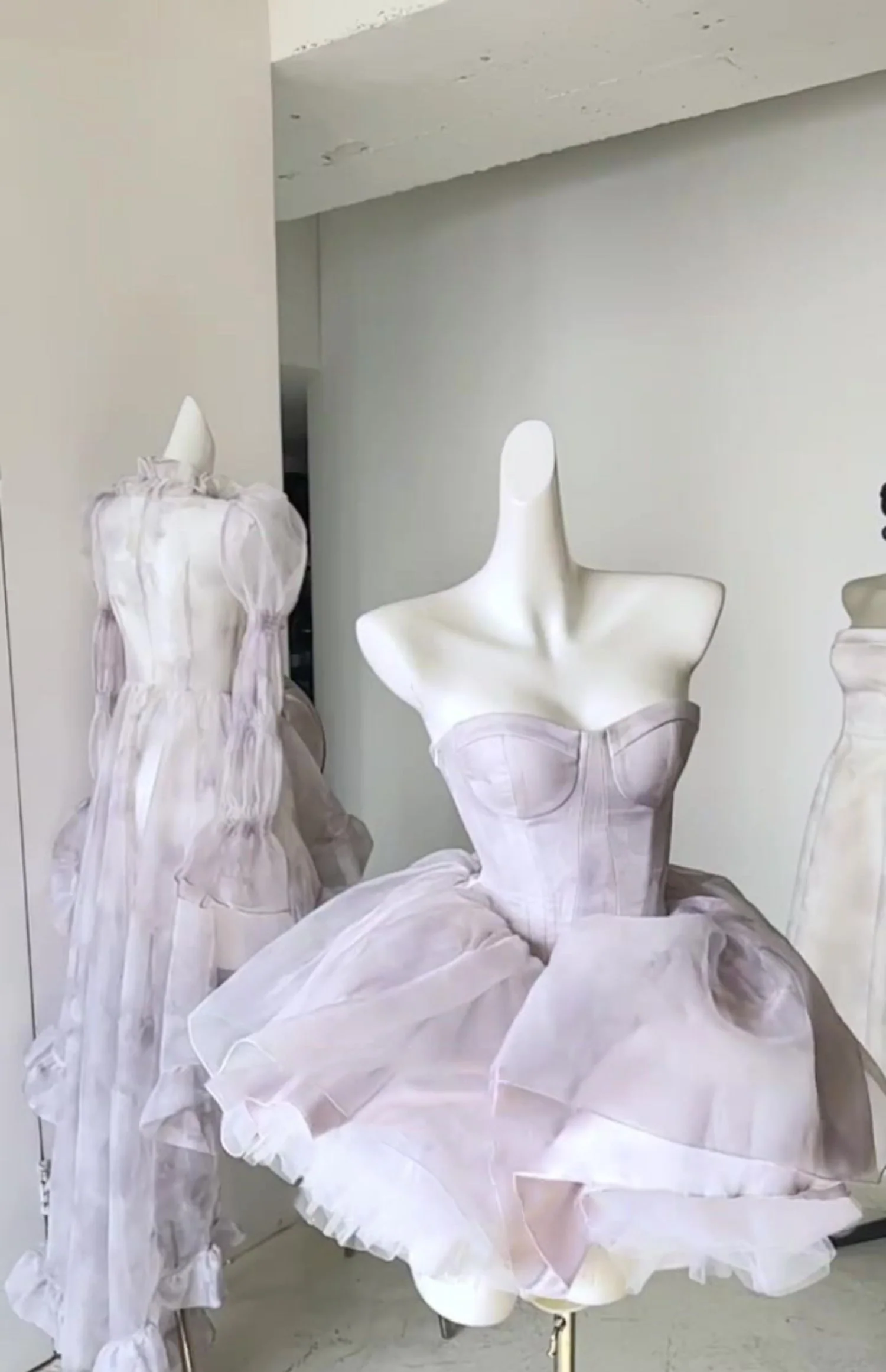 Pretty Ball Gown Short Lilac Tulle Homecoming Dress Summer Hoco Dresses Cocktail Dress For Senior Teens DP1791 - Deanwangkt