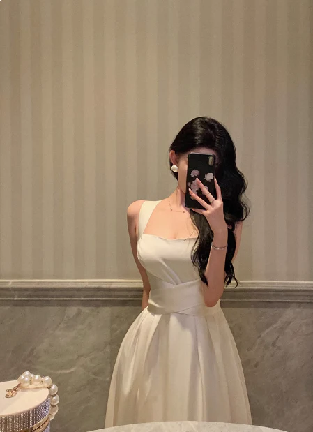 Pretty A Line Square Neckline White 18th Birthday Dress Party Outfits Birthday Outfits For Women DP0171 - Deanwangkt