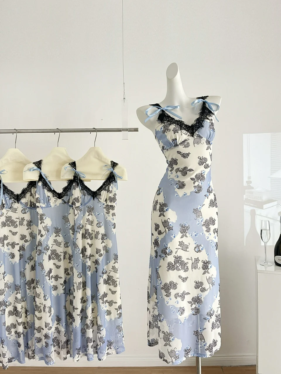 Sexy Sheath Straps Floral Summer Dress Holiday Party Birthday Outfits For Women DP0140 - Deanwangkt