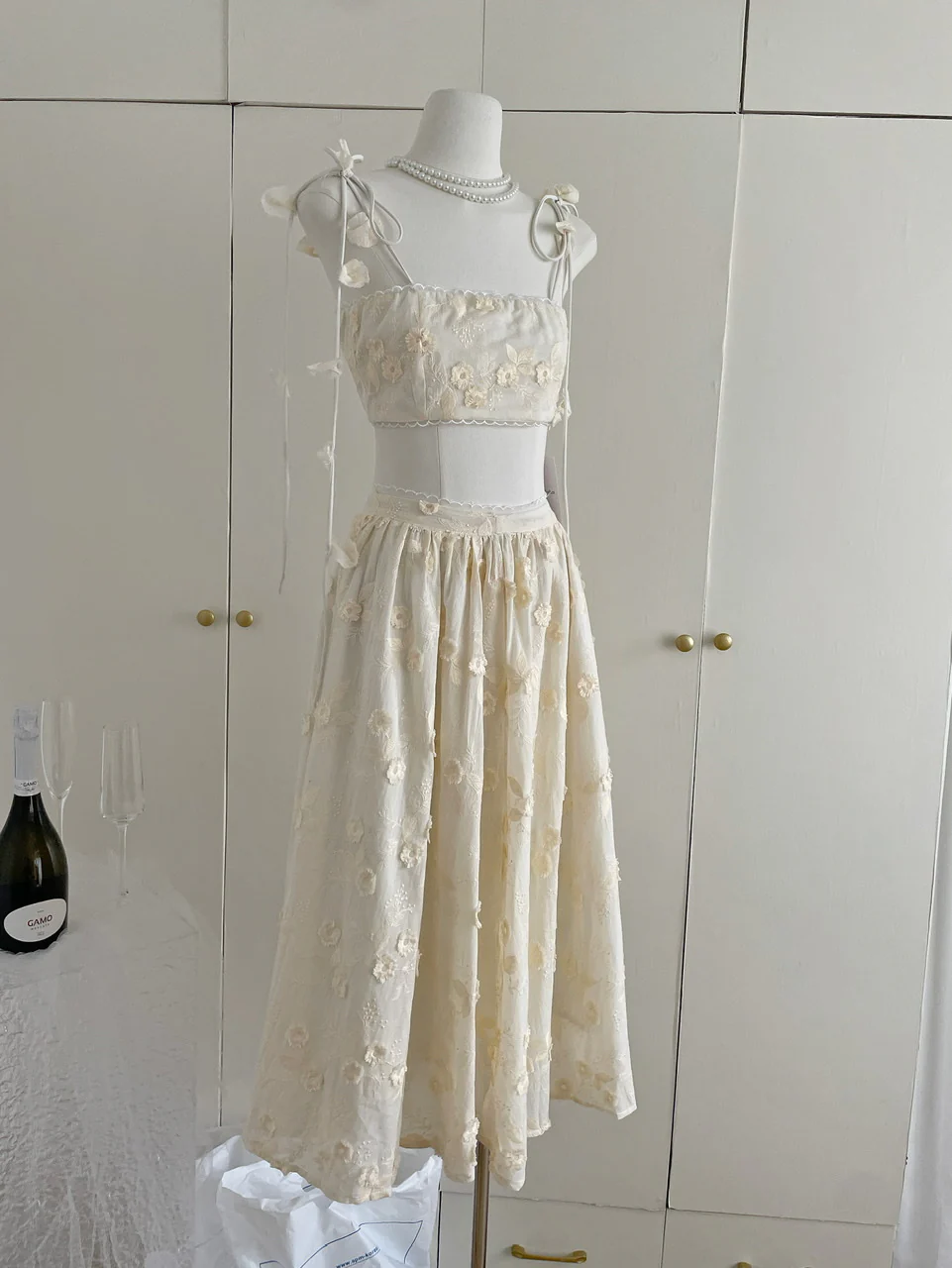 Sexy A line Spaghetti Straps 2 Pieces Summer Dress Holiday Dresses Party Birthday Outfits For Women DP0124 - Deanwangkt