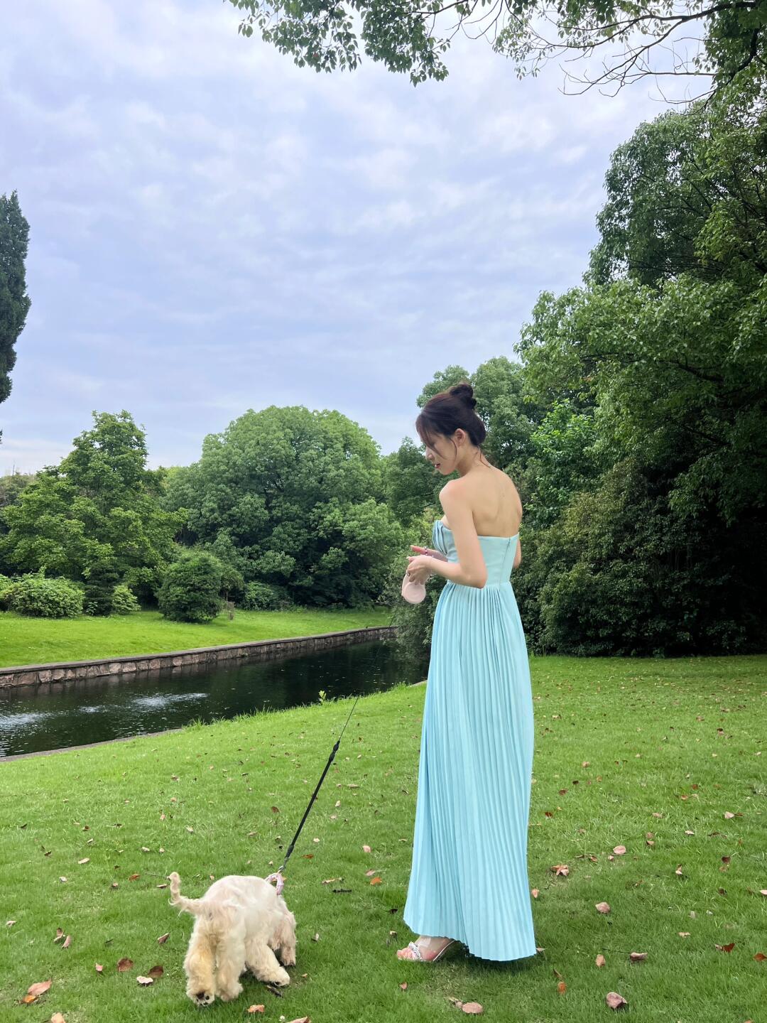 Elegant A Line Sweetheart Blue Chiffon Long Prom Dresses Party Dress 21st Birthday Outfits Graduation Dresses DH2549 - Deanwangkt