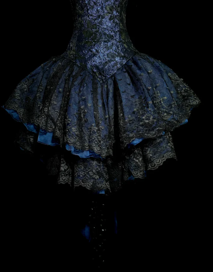 Classy Ball Gown Spaghetti Straps Navy Blue Lace Short Homecoming Dress Summer Hoco Dresses Cocktail Dress DP907 - Deanwangkt