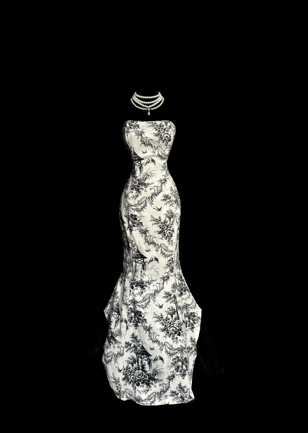 Vintage Mermaid Strapless 1950s Retro Classy Satin Long Prom Dresses Party Dress 21st Birthday Outfits Graduation Dresses W863 - Deanwangkt