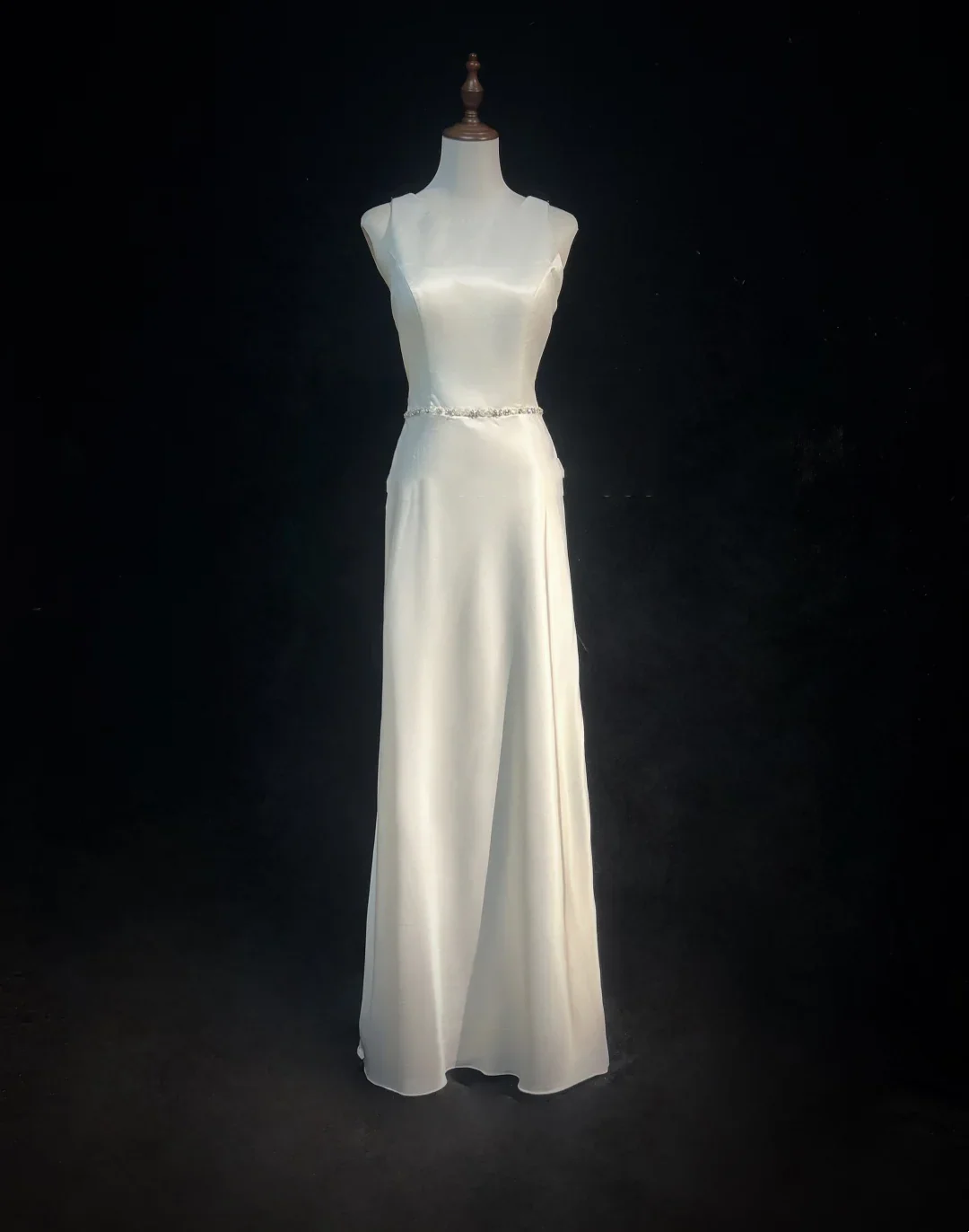 Vintage Wedding Dress 1970s A Line Scoop Neck Satin White Long Wedding Dresses Bridal Gowns Elegant Brides Gown DH562 - Deanwangkt