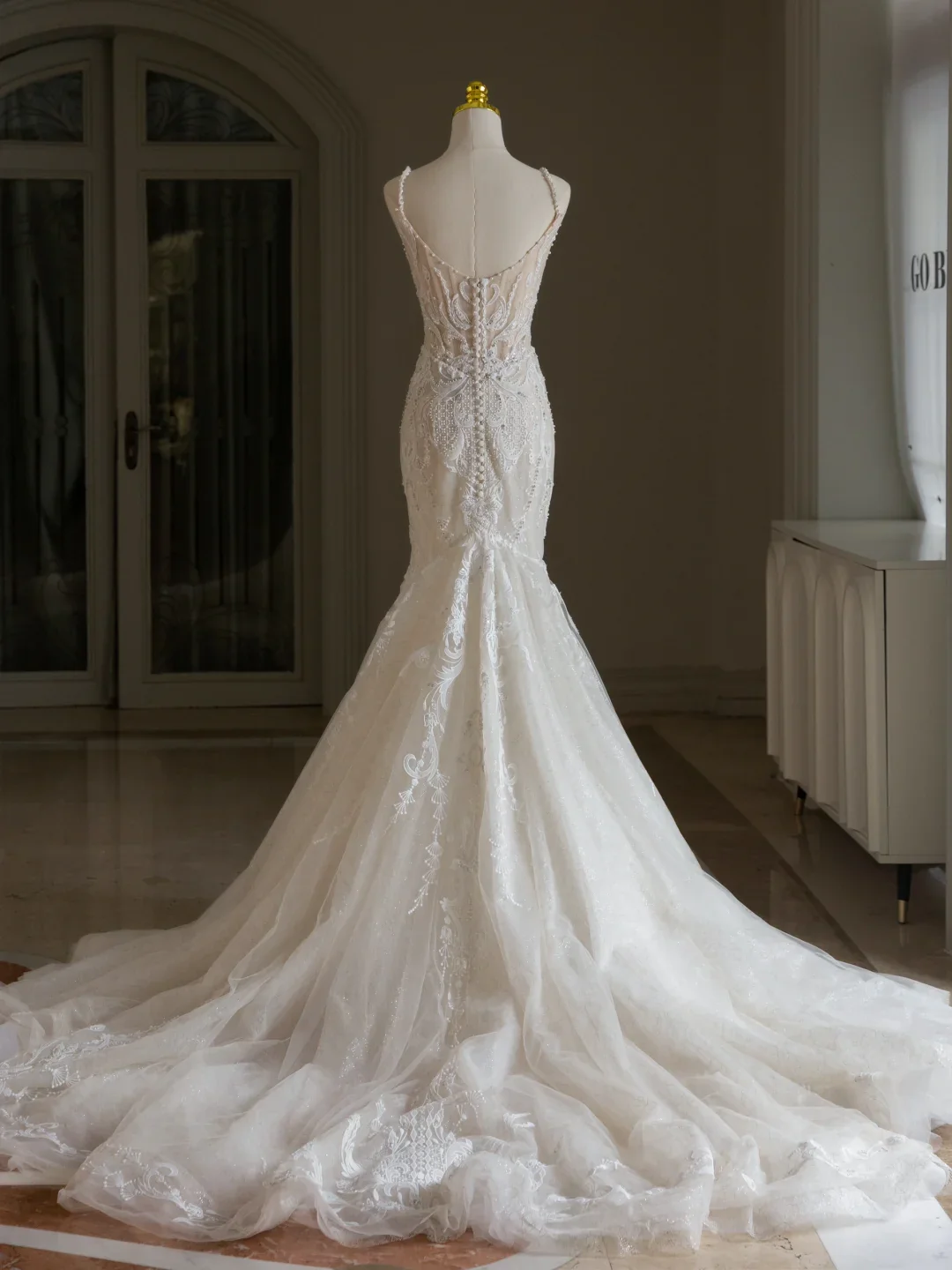 Classic Wedding Gown Bridal Dress Mermaid Square Neck Lace Tulle Wedding Dress Long Wedding Dresses Modest Wedding Gowns DH2072 - Deanwangkt