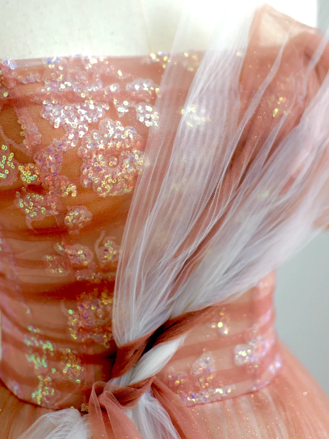 Elegant Glamour Ball Gown Off The Shoulder Pink Tulle Prom Dress Party Dress Long Evening Dresses DP1515 - Deanwangkt