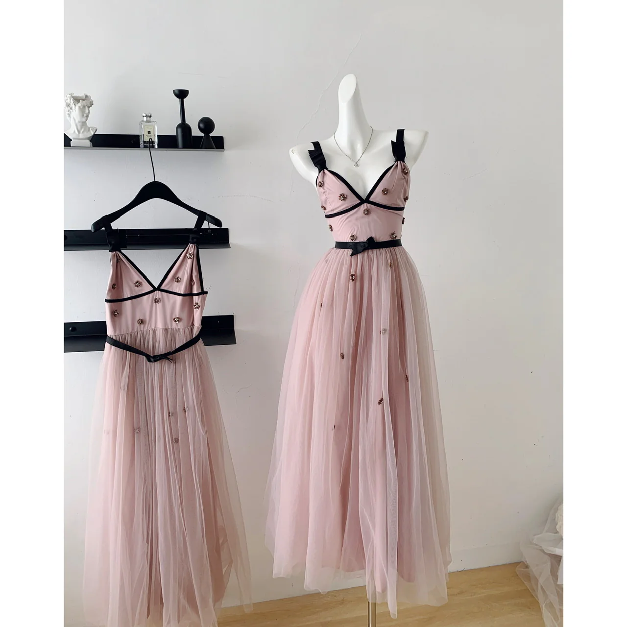 Cute A line Straps Pink Tulle Summer Dress Holiday Party Outfits For Women DP0113 - Deanwangkt