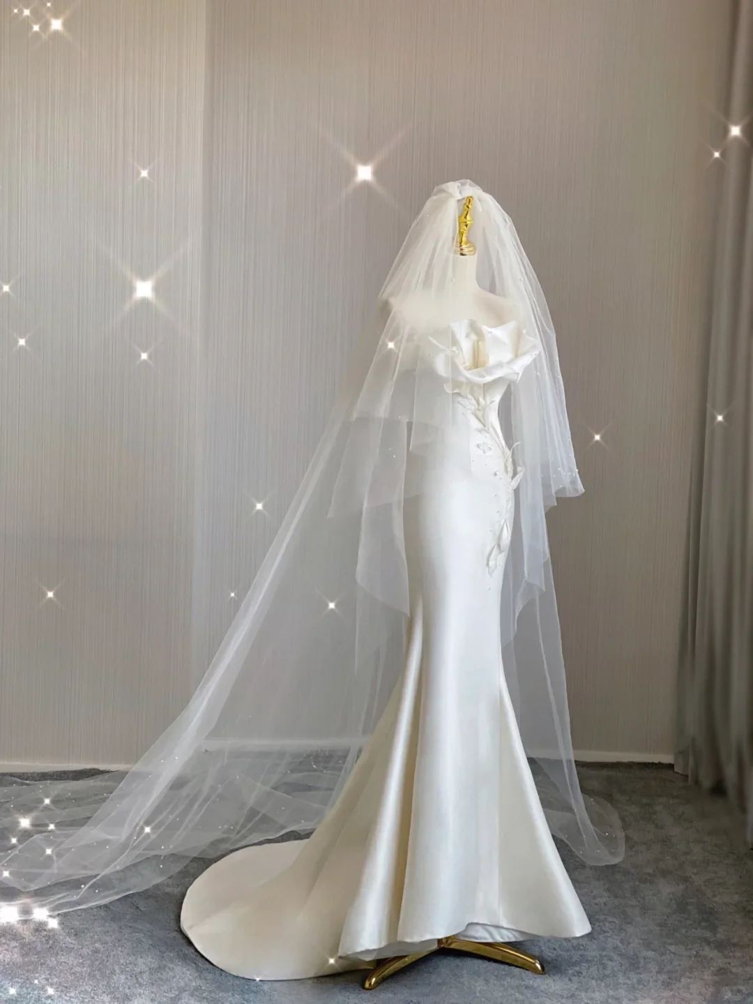 Simple Mermaid Strapless Long Satin White Wedding Dresses Brides Dress With Appliques DP376 - Deanwangkt