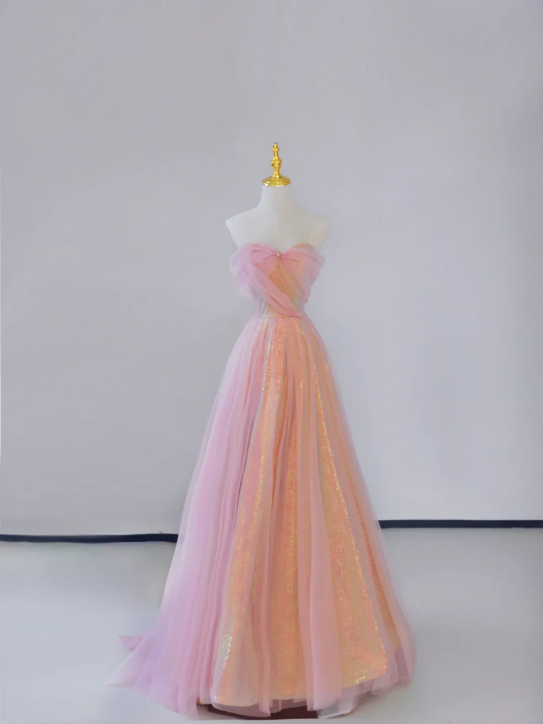 Gorgeous A Line Sweetheart Sleeveless Sequin Pink Long Prom Dresses Graduation Dresses DP502 - Deanwangkt