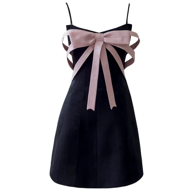 Trendy A line Spaghetti Straps Little Black Dress Formal Short 8th Grade Homecoming Dress Summer Middle School Hoco Dresses Cocktail Dress Birthday Outfits W955 - Deanwangkt