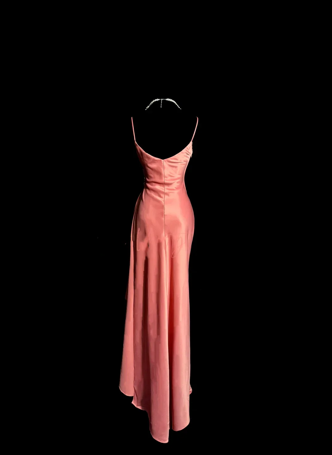 Vintage Mermaid Spaghetti Straps Pink Satin Long Prom Dress Party Dress Graduation Dresses DP2077 - Deanwangkt