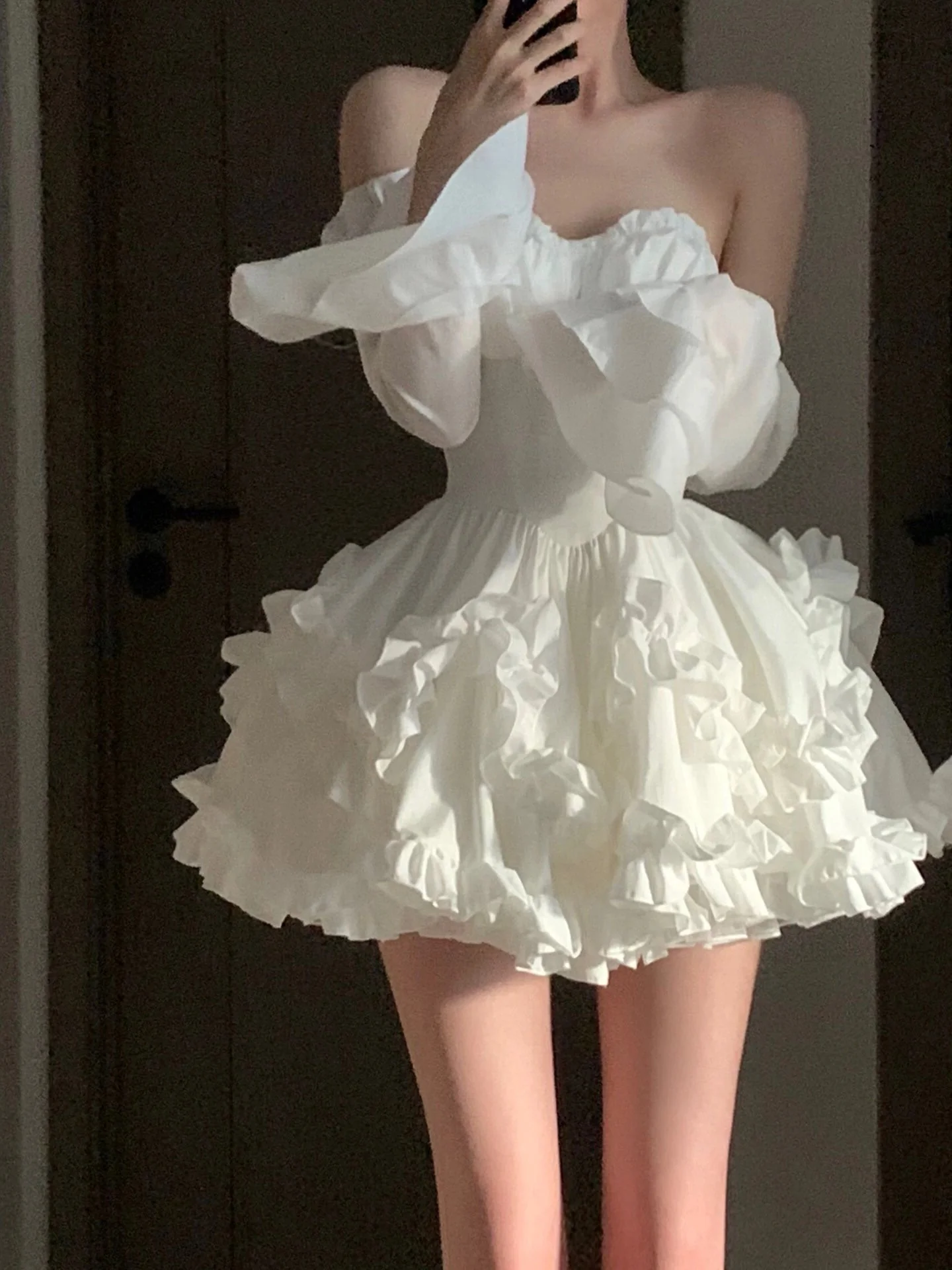 Cute Ball Gown Sweetheart Short White Homecoming Dress Summer Hoco Dresses Cocktail Dress For Senior Teens DP1784 - Deanwangkt