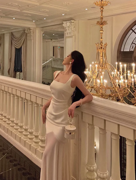 Pretty Mermaid Square Neckline White 18th Birthday Dress Party Outfits Birthday Outfits For Women DP0172 - Deanwangkt