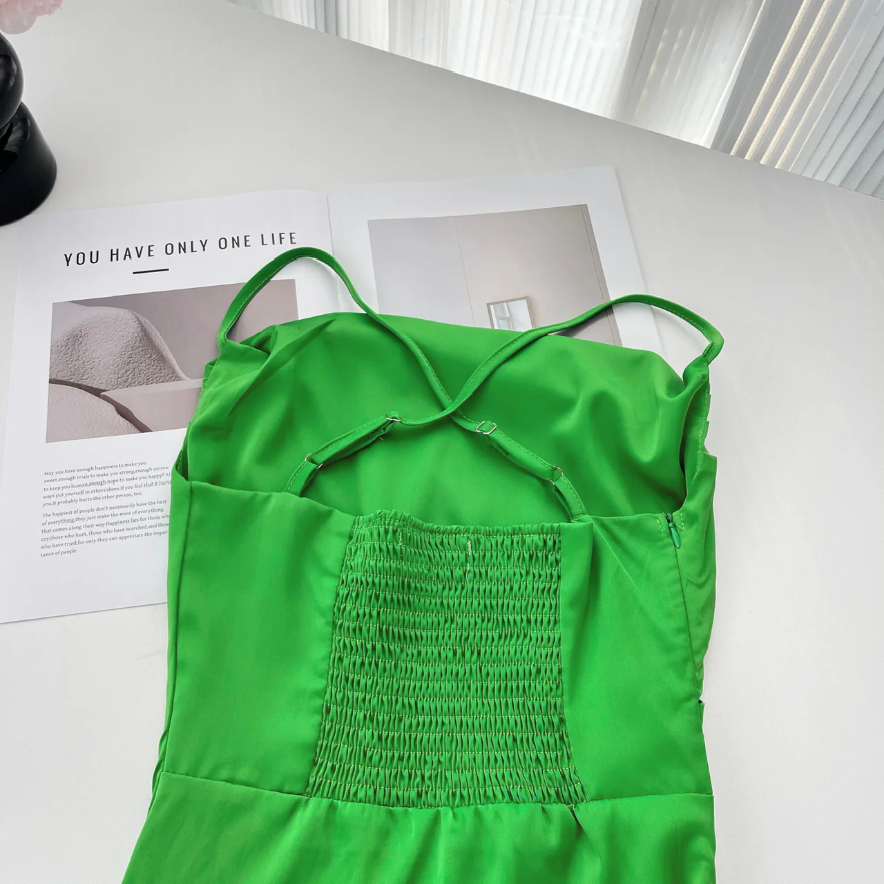 Sexy Mermaid Spaghetti Straps Satin Summer Dress Holiday Party Outfits For Women DP0084 - Deanwangkt