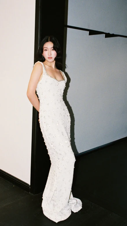 Elegant Straps Sheath Beaded Long Prom Dresses Sleeveless Evening Dress White Formal Dresses DP3252 - Deanwangkt